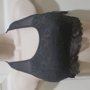 SO NWT Medium Size Grey Racerback Lace Bralette